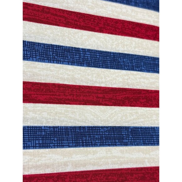 Red White Blue Striped Cotton Fabric 1/2 yard x 44" Patriotic Sewing Material - Picture 2 of 9